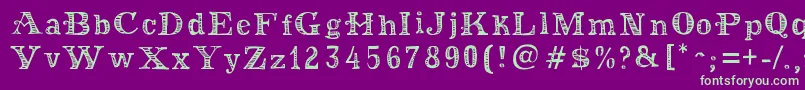MoneyMoneyPlus Font – Green Fonts on Purple Background