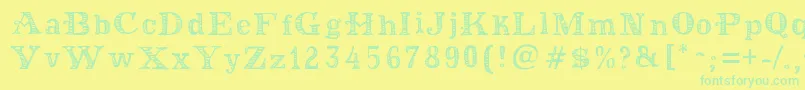 MoneyMoneyPlus Font – Green Fonts on Yellow Background