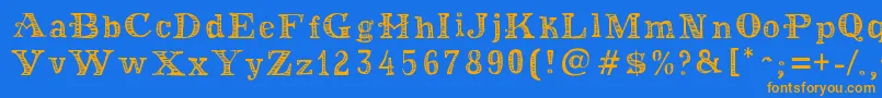 MoneyMoneyPlus Font – Orange Fonts on Blue Background