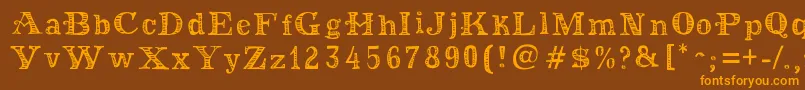 MoneyMoneyPlus Font – Orange Fonts on Brown Background