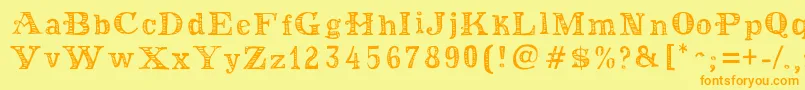 MoneyMoneyPlus Font – Orange Fonts on Yellow Background