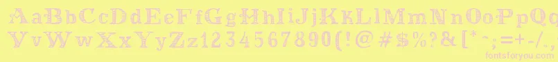 MoneyMoneyPlus Font – Pink Fonts on Yellow Background