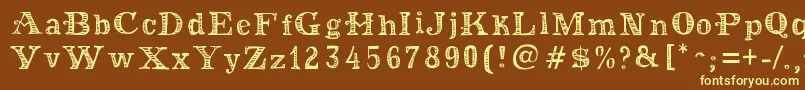 MoneyMoneyPlus Font – Yellow Fonts on Brown Background