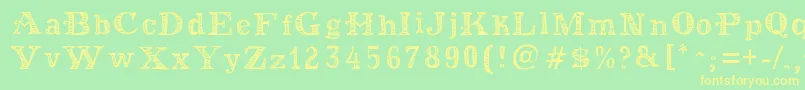 MoneyMoneyPlus Font – Yellow Fonts on Green Background