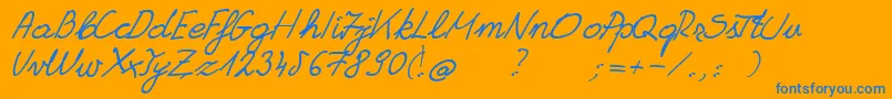 GrannysHandwriting Font – Blue Fonts on Orange Background