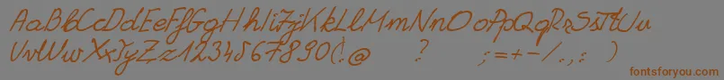GrannysHandwriting Font – Brown Fonts on Gray Background