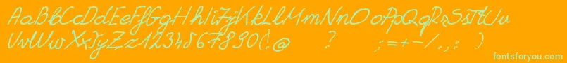 GrannysHandwriting Font – Green Fonts on Orange Background