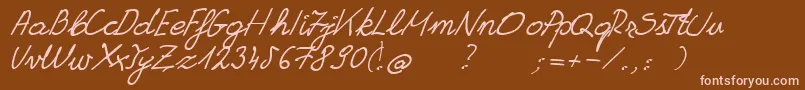 GrannysHandwriting Font – Pink Fonts on Brown Background