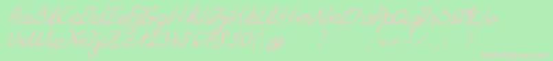 GrannysHandwriting Font – Pink Fonts on Green Background