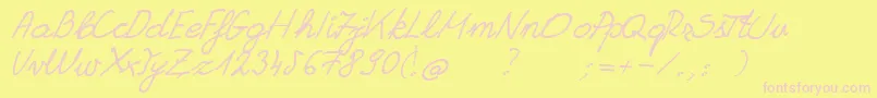 GrannysHandwriting Font – Pink Fonts on Yellow Background