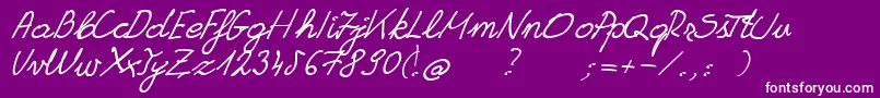 GrannysHandwriting Font – White Fonts on Purple Background