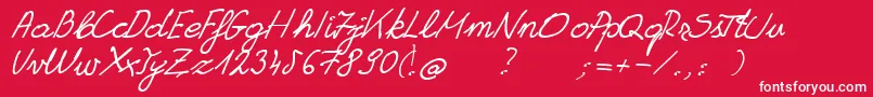 GrannysHandwriting Font – White Fonts on Red Background