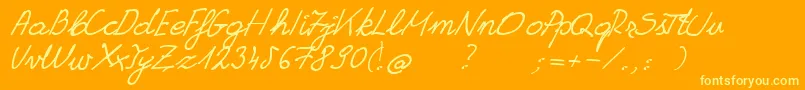 GrannysHandwriting Font – Yellow Fonts on Orange Background