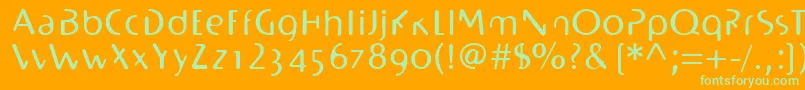 BioplasmLtRegular Font – Green Fonts on Orange Background