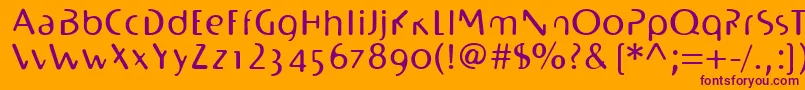 フォントBioplasmLtRegular – オレンジの背景に紫のフォント