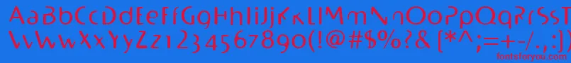 BioplasmLtRegular Font – Red Fonts on Blue Background