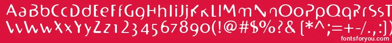 フォントBioplasmLtRegular – 赤い背景に白い文字