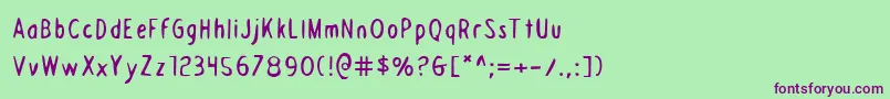 DraftingTable Font – Purple Fonts on Green Background