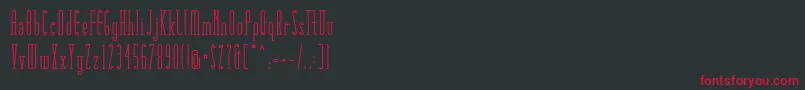 フォントMatchbookSerif – 黒い背景に赤い文字