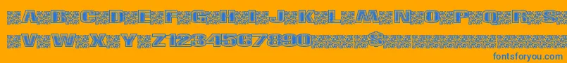 Righttrack Font – Blue Fonts on Orange Background