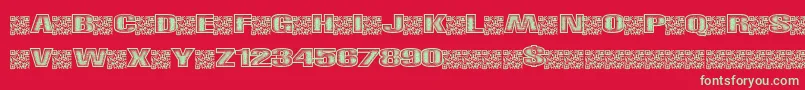 フォントRighttrack – 赤い背景に緑の文字