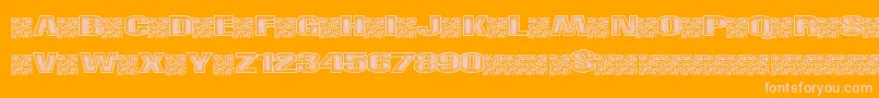 Righttrack Font – Pink Fonts on Orange Background