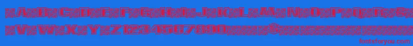 Righttrack Font – Red Fonts on Blue Background