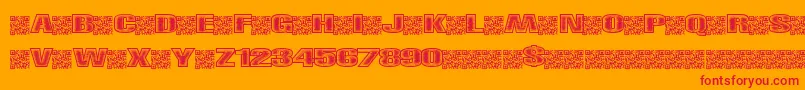 Righttrack Font – Red Fonts on Orange Background