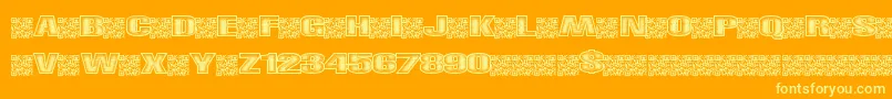 Righttrack Font – Yellow Fonts on Orange Background