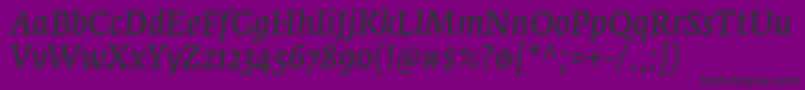 FedraserifaproNormalitalic Font – Black Fonts on Purple Background