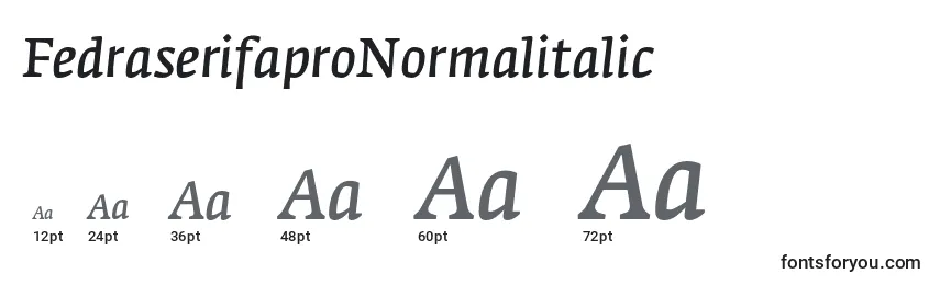 Größen der Schriftart FedraserifaproNormalitalic