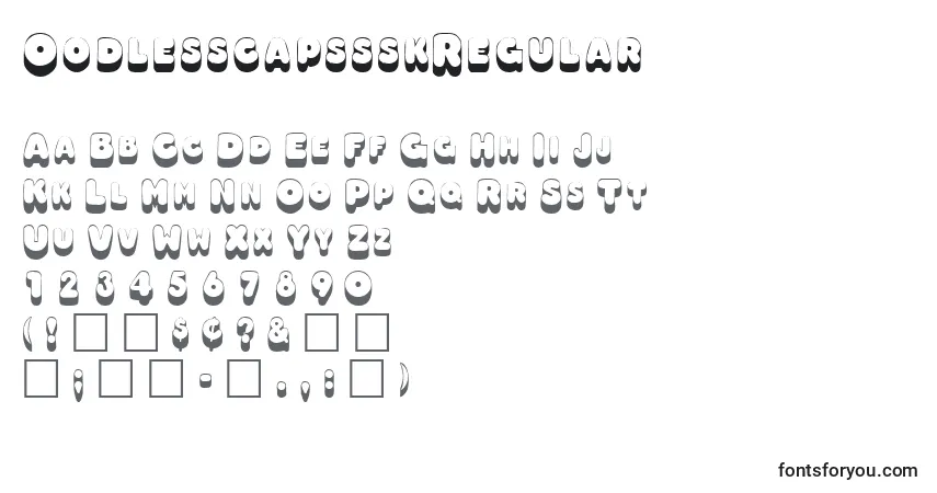 Шрифт OodlesscapssskRegular – алфавит, цифры, специальные символы