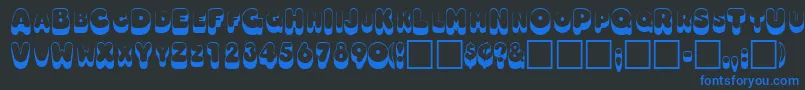OodlesscapssskRegular Font – Blue Fonts on Black Background