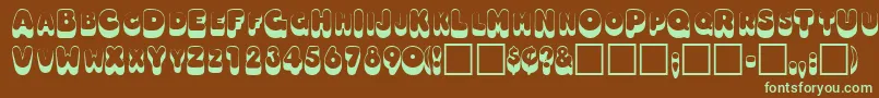 OodlesscapssskRegular Font – Green Fonts on Brown Background