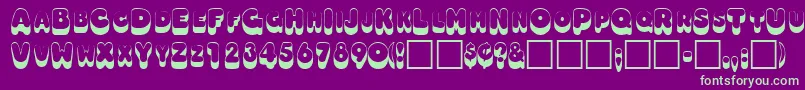 OodlesscapssskRegular Font – Green Fonts on Purple Background