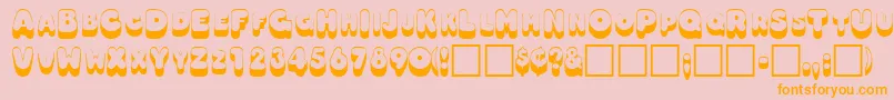 OodlesscapssskRegular Font – Orange Fonts on Pink Background