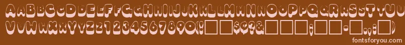 OodlesscapssskRegular Font – Pink Fonts on Brown Background