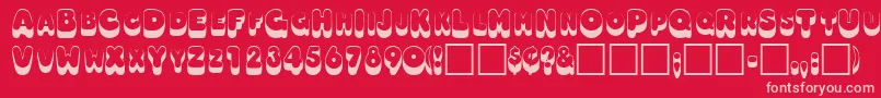 OodlesscapssskRegular Font – Pink Fonts on Red Background