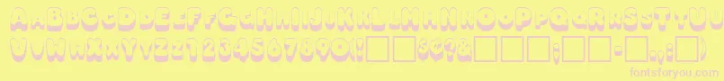 OodlesscapssskRegular Font – Pink Fonts on Yellow Background