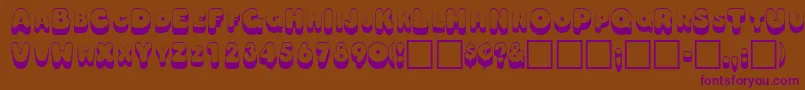 OodlesscapssskRegular Font – Purple Fonts on Brown Background