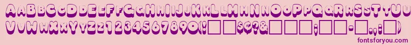 OodlesscapssskRegular Font – Purple Fonts on Pink Background