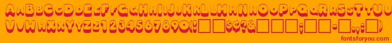 OodlesscapssskRegular Font – Red Fonts on Orange Background