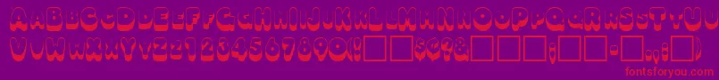 OodlesscapssskRegular Font – Red Fonts on Purple Background