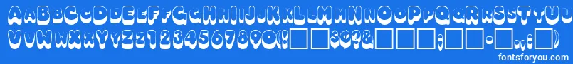 OodlesscapssskRegular Font – White Fonts on Blue Background