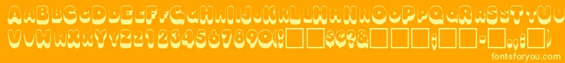 OodlesscapssskRegular Font – Yellow Fonts on Orange Background