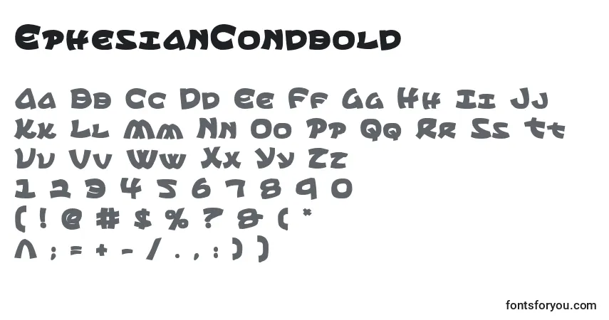 A fonte EphesianCondbold – alfabeto, números, caracteres especiais