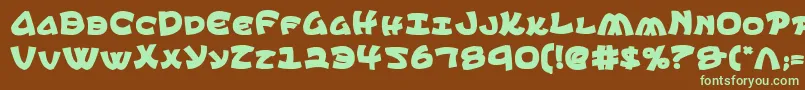 EphesianCondbold-fontti – vihreät fontit ruskealla taustalla