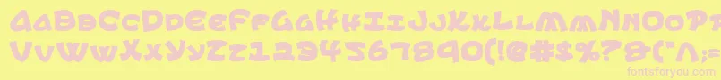 EphesianCondbold-fontti – vaaleanpunaiset fontit keltaisella taustalla
