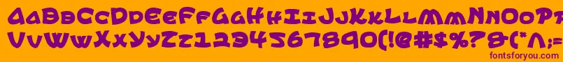 EphesianCondbold-fontti – violetit fontit oranssilla taustalla