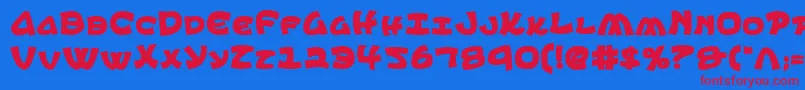 EphesianCondbold-fontti – punaiset fontit sinisellä taustalla